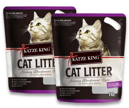 Foodie Puppies Katze King Cat Litter (10l/7kg, Pack of 2) | Lavender Fragrance Cat Litter Clean Non-Dust Clumping Type Exclusive Scoopable with Odour Control