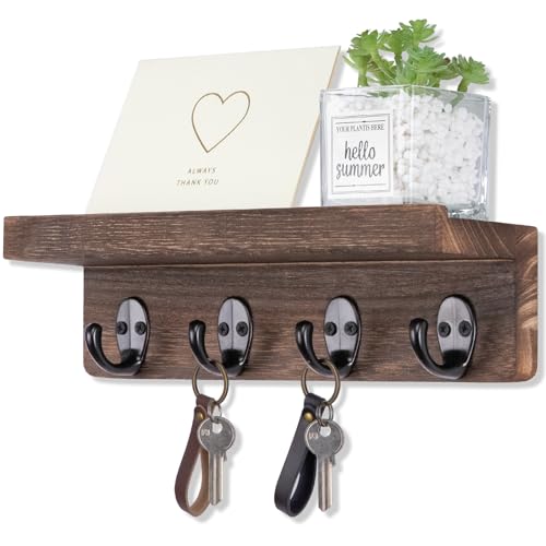 Nekon Key Holder for Wall Organization, Wooden Mail and Key