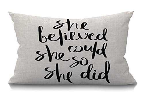 Rustic Farmhouse Quote Pillow Cover 12x20 Inches