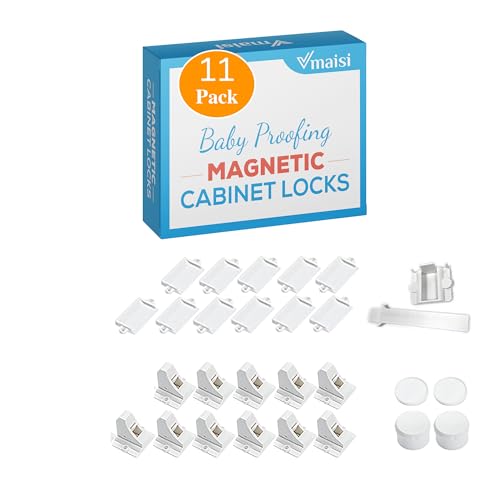 Image of Vmaisi ChildProof Magnetic Cabinet Locks (11 Locks and 2 Keys)