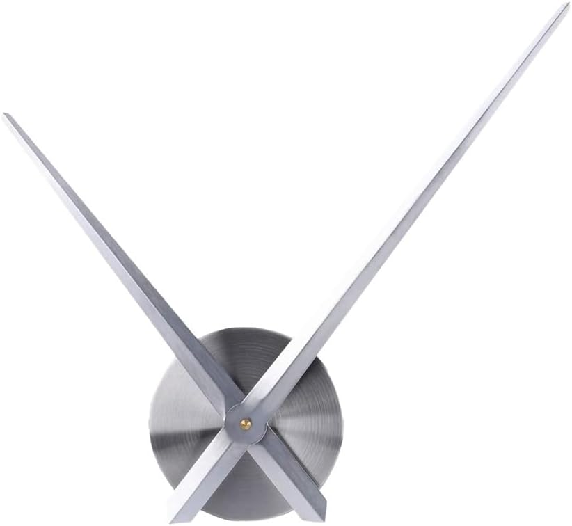 1 Set 3D Clock Hands Pointer, Silver DIY Large Clock Movement Mechanism Needles Replacement Accessories Parts
