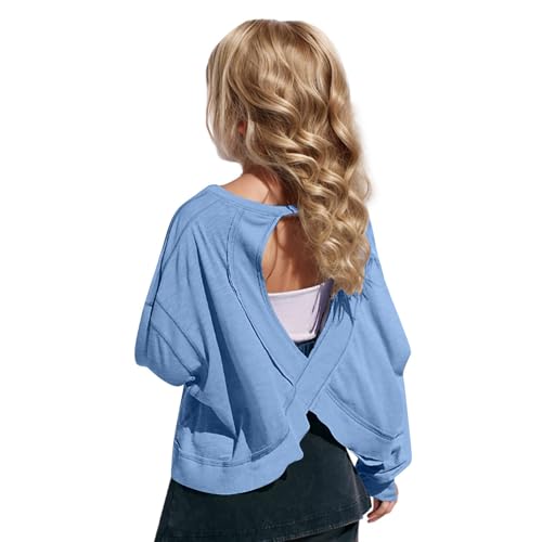 LRMQS Girls Long Sleeve Shirts Cute Fashion Crop Tops Preppy Youth Summer Spring Casual Trendy Teen Girl Clothes Outfits