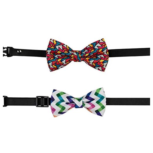 PAWHITS 2PCS Collier pour Chien Chat Mignon Collier nœud Papillon à la Cravate pour Animaux de Compagnie idée Costume pour Animaux domestiques