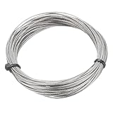 QUARKZMAN 304 Edelstahl Drahtseil Kit 33FT (10M) Lang 1/32" (0.8mm) Durchmesser 7x7 Strang Kern Flugzeugseil Marinequalität Für Geländersysteme Outdoor Aufhängeset Garten