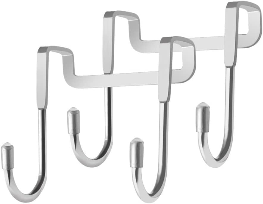 FAYBY Over Cabinet Door Drawer Double Steel S Shaped Hooks Hanging Towel Rack | Multi-Function Space Saving Hanging Clamp for Kitchen, Bathroom, Cabinet, Closet (2Psc)-image-35