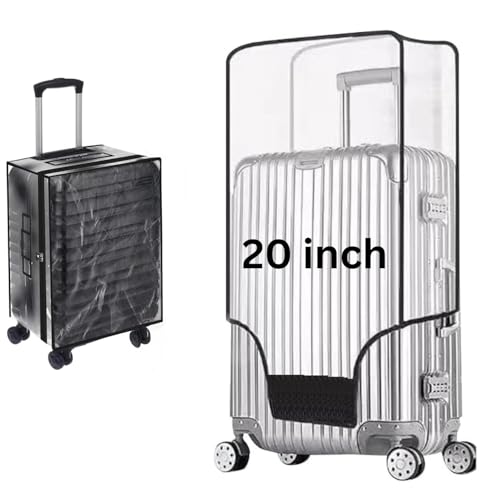 Image of Suitcase Cover Small | 20 Inch Transparent PVC Luggage Cover for Hard Trolley Bag (50 CM) Waterproof Clear Protective Trolley Bag Cover with Zipper Travel Dustproof Protector