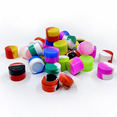 100pcs 2ML Silicone Containers Non-Stick Containers Wax Concentrate Multi Use Storage Jars Assorted Colors