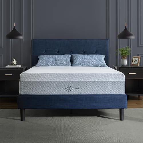 Zinus 12 Inch QUADCOOL Memory Foam Mattress, King, Cool to Touch Soft Knit Cover, Cooling Gel Infusion, CertiPUR US Certified