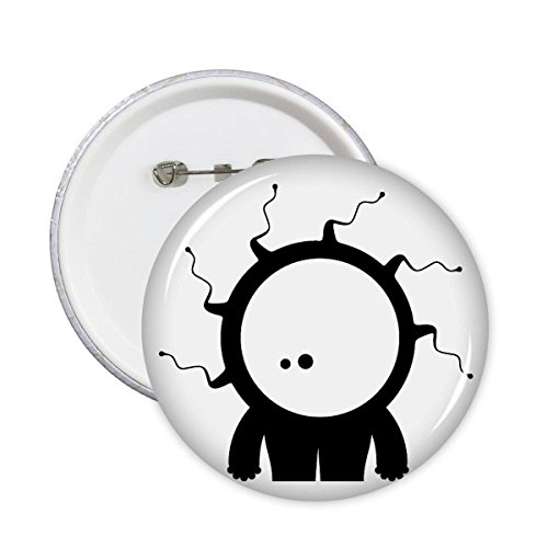Badge Alien monster cyclope XL : lot de 5 boutons ronds pour customisation textile
