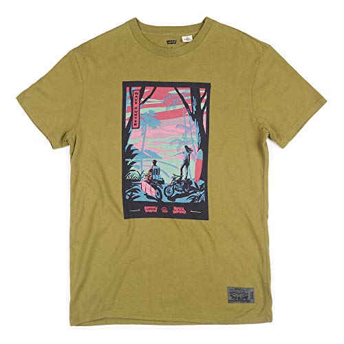 Image of Royal Enfield X LEVI'S Wave Hunters T-Shirt Olive M (RLATSM000861)