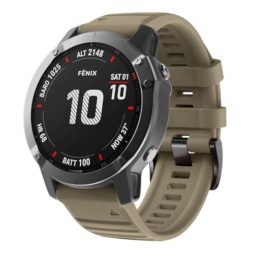 Image of ANCOOL Compatible with Fenix 6X /7X Band 26mm Quickfit Soft Silicone Watch Band Replacement for Fenix 5X /Fenix 8 51mm /Fenix 5X Plus /Fenix 3 /Fenix 6X Pro /Descent Descent MK2i Smartwatches (Brown)