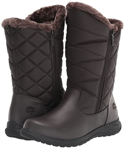 Totes Women's Winter, Rain & Snow Boots Insulated Warm Fur-Lined, Tall Mid-Calf Height, Brown, 10 #TOP6