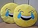 Pack 2 x Cojín Emoji gruñon, Almohada Emoji Emoticon Relleno Suave 35x35x5cm Cada uno