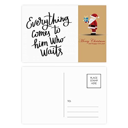 Cartes postales Père Noël Everything Comes to Him Who Waits en lot de 20