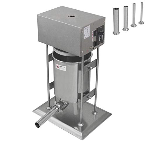 10 L Wurstfüllmaschine elektrisch mit Fußpedal, kommerzielle Wurstfüller Maschine mit Geschwindigkeitsregler, Set inkl…