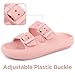 LANIVIC Kids Cloud Slides Girls Boys Double Buckle Slip On Sandals Youth Adjustable Flip Flops Summer Soft Pillow Slippers EVA Flat Beach Pool Shower Shoes Pink 13 Little Kid