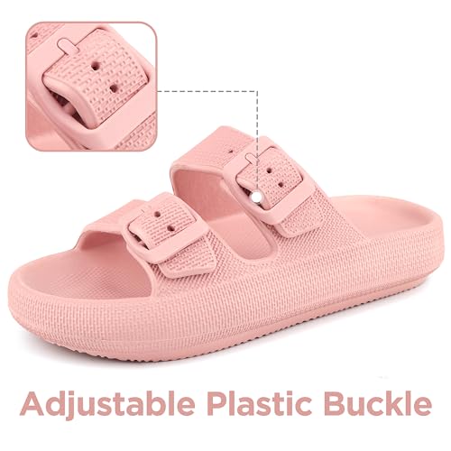 Kids Cloud Slides Girls Boys Double Buckle Slip On Sandals Youth Adjustable Flip Flops Summer Soft Pillow Slippers EVA Flat Beach Pool Shower Shoes2