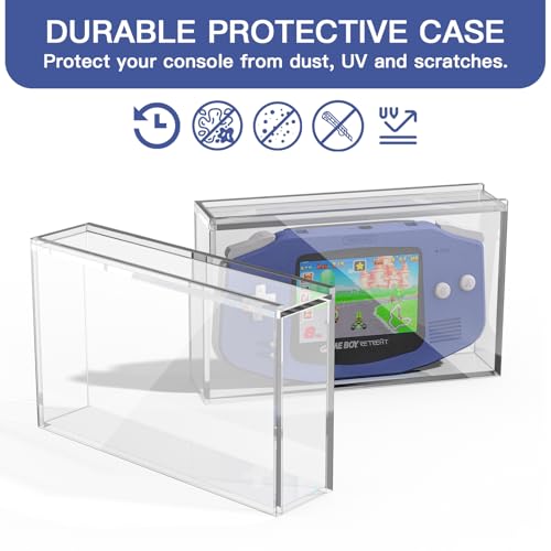 Image of Clear Acrylic Display Case for Gameboy Advance GBA Console | Wall Mount Dust Protector Box, Transparent for Game Boy Advance Console, Sturdy Acrylic, Case Only