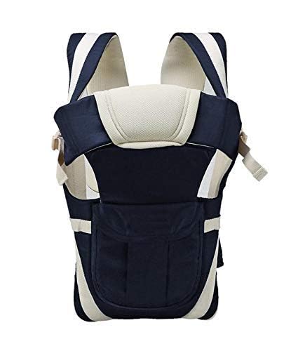 SHEMOK 4-in-1 Baby Carrier Bag – Adjustable Hands-Free Baby Carry Bag for 0 to 3 Year Baby, New Born Baby Carrier & Kangaroo Bag with Safety Belt (Navy Blue)