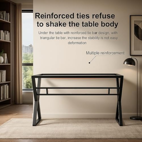 Image of TEKAVO Jimmy Study Table for Home & Office | Computer Table for Home pc | Wooden Gaming Workstation Desk with Heavy Duty Metal | 120 cm Table | Forest Wood, Metal | DIY