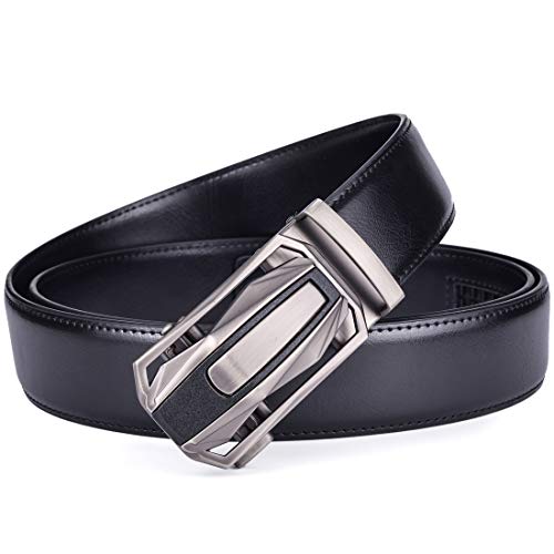 Image of Beltox Men Leather Belt w Slide Ratchet Interchangeable Buckle