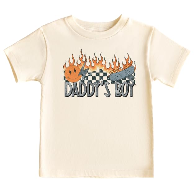 Daddy's Boy Skater Flames Cute Baby Bodysuit Shirt Premium Custom Baby Clothes Unisex Baby Gift for Mom Newborn - Main Image