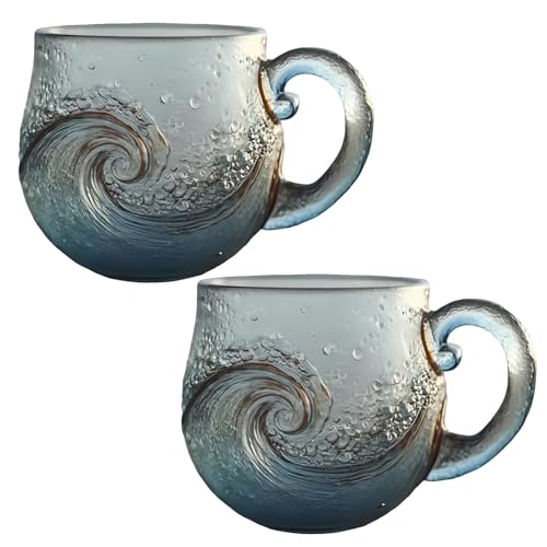 Sea Glass Sunset/Wave Mug, Sunset and Wave Dual Design, 12oz