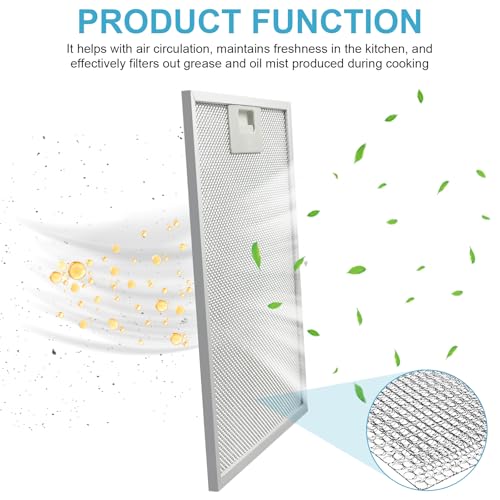 2Pcs Cooker Hood Filter Metal Hood Grease Filter 320x260x9mm 5-Layer Aluminum Universal Extractor Fan Filter Mesh Hood Vent Filter for Cooker Hoods