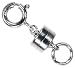 uGems Sterling Silver Converter Magnetic Clasp Medium with Rings 5.5mm Barrel