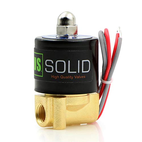 U.S. Solid 24V AC 1/4" G Válvula de solenoide eléctrica Latón Normalmente Cerrado Solenoid Valve Impulsado Directamente para Agua Aire Aceite Diesel Viton Material del sello Cover