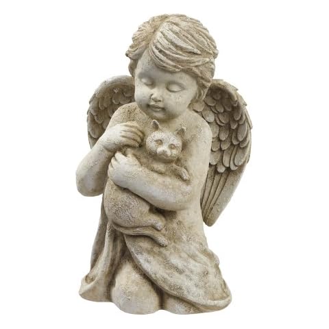 Grasslands Road Cherub with Cat, 7-Inch, Gift Boxed Cover