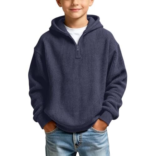 Hoodies for Teen Boys Half Zip Long Sleeve Trendy Pullover Kids Sweatshirt