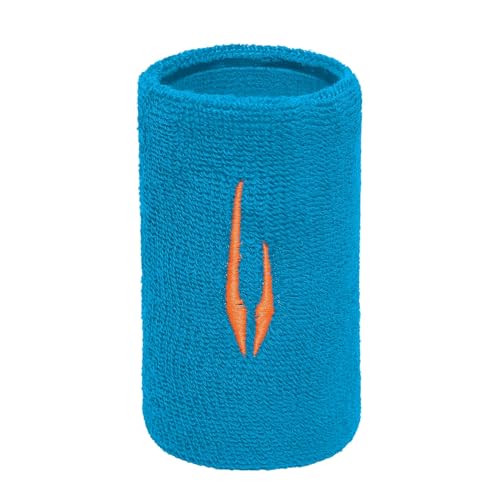 Image of DSC 5-Inch Cotton Sports Wristbands - Extra Long Terry Towel Sweatbands for Cricket, Tennis & Gym - High-Absorbency Athletic Forearm Bands (Peacock Blue)