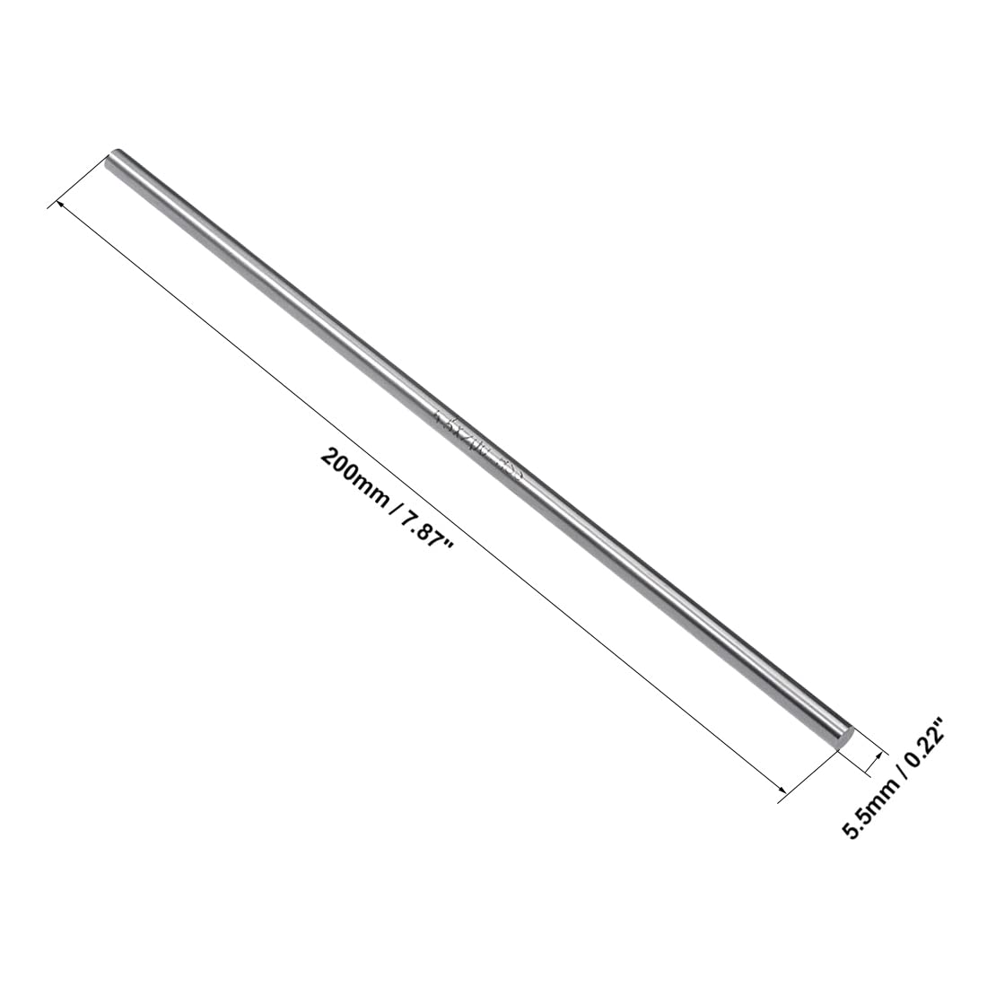 sourcing map Rond Acier Tige 5.5mm HSS Outil de Tournage Barre 200mm Long pour Arbre Engrenage Percage Tour Alésage Machine Tournant Miniature Essieu Cylindrique Broche 5pcs
