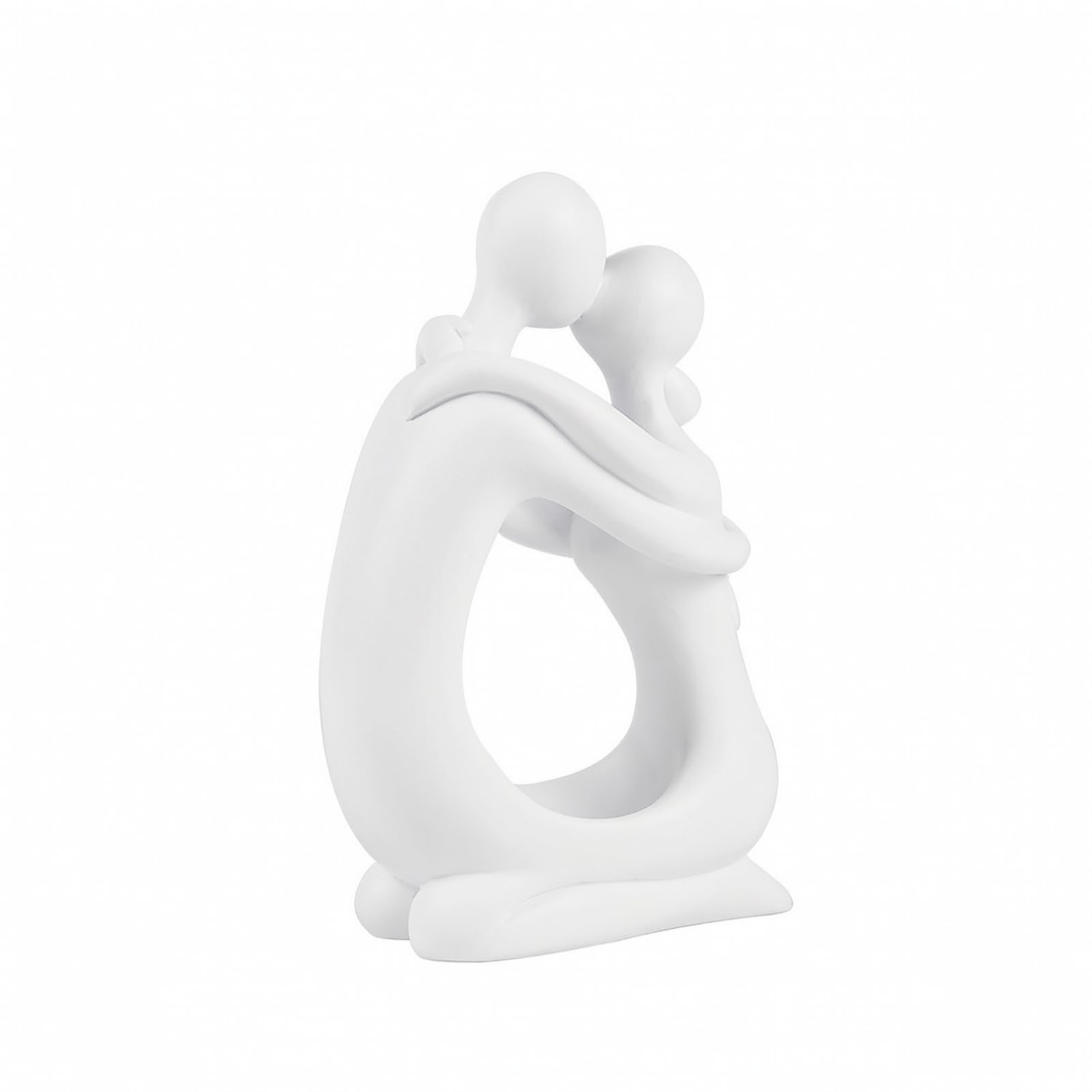 Portapenne in Resina Portapenne Scultura Statua Organizer Ufficio Decorazione Artistica Figura in Abbraccio Corpo Robusto Spazio Ridotto Adatto per, Bianco