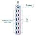 KMC 6 Outlet Power Strip with Multi-Outlet Independent Switches, Overload Protector,4-Foot Cord