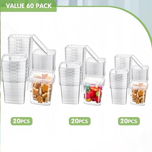 Image of Sliner 60 Sets Square Deli Containers with Lids, 64oz, 32oz, 16oz