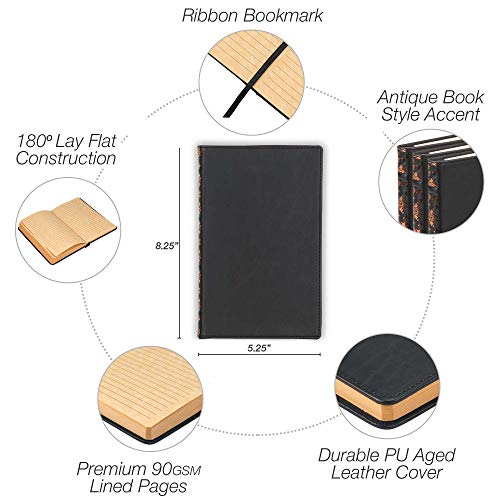 Samsill Bundle Pack, 1" Black Vintage Binder With Vintage Journal, Binder Plus Journal Bundle Pack #TOP5