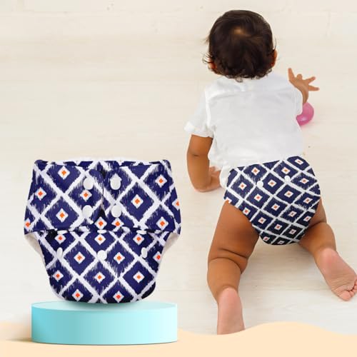 Image of SuperBottoms BASIC Cloth Diaper with UltraThin Dry Pad & 5 Disposable Easy Clean Top Sheets | Reusable & Washable | Adjustable Fit for Babies 3m-3y