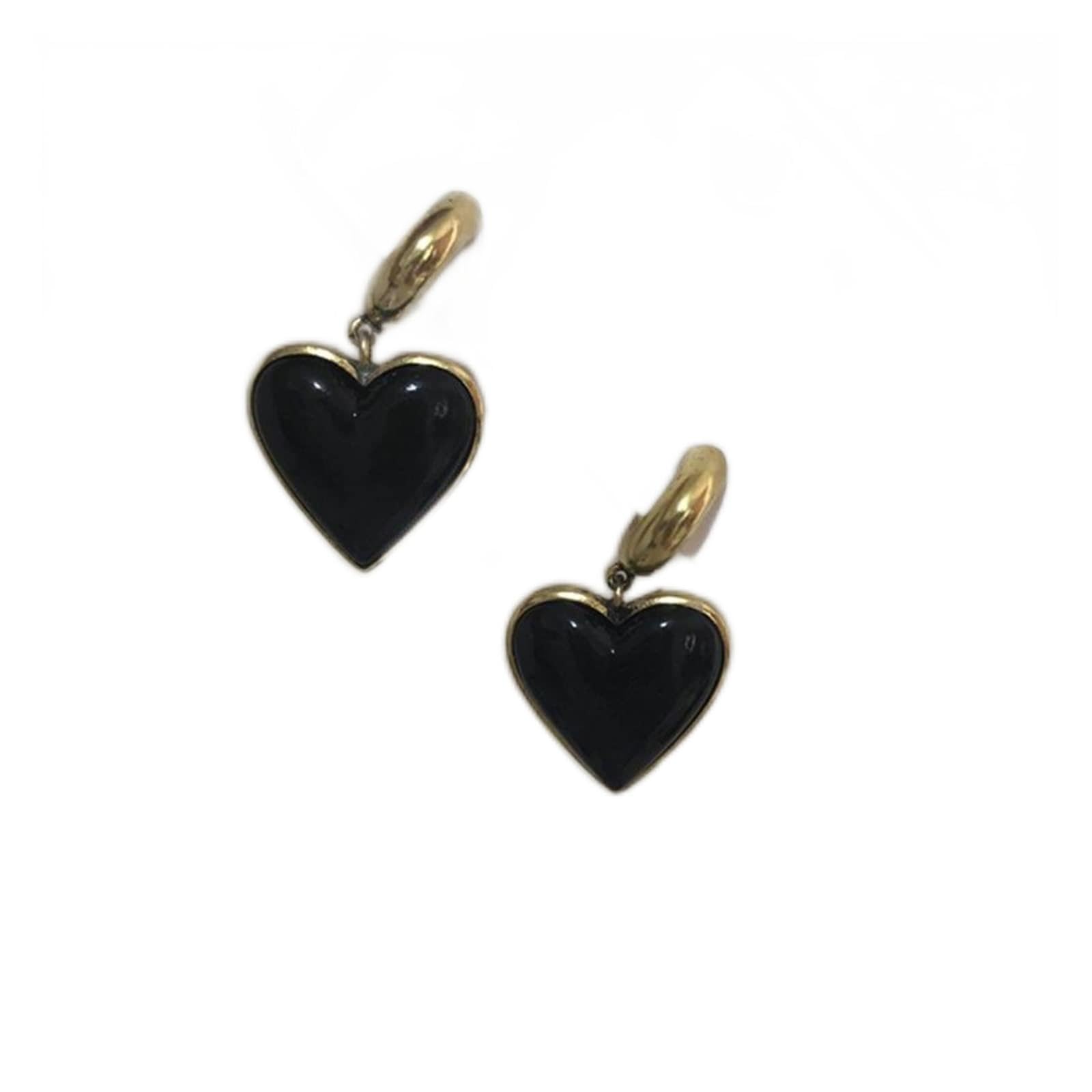 Boucles d'oreilles pendantes cœur noir parfaites pour sublimer vos soirées