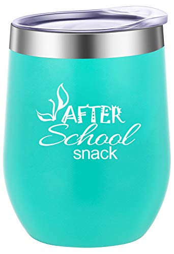 Pufuny Teacher Appreciation Gifts Stainless Steel Double Wall Insulated Stemless Wine Glass Tumbler,Mug