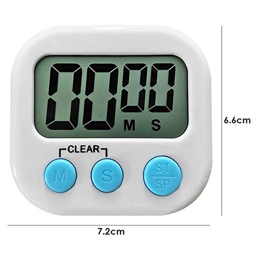 Pequeno temporizador digital de cozinha, temporizador magnético de contagem regressiva, dígitos gran