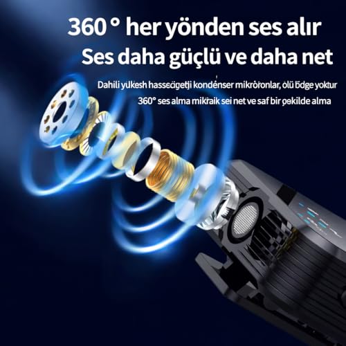 Bubitechh Kablosuz Yaka Mikrofonu Çiftli Mikrofon İphone Ve Anroid ile Uyumlu TYPE-C/Lightning Portlu Telefon Tablet Video Kayıt Röportaj Canlı Yayın Vlog Kablosuz Mikrofon