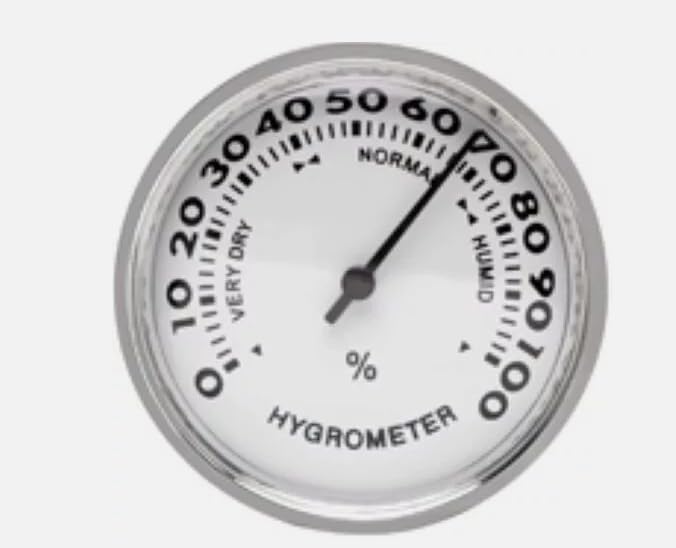 Large Plastic Hygrometer Used, in Tower Humidors (Silver)