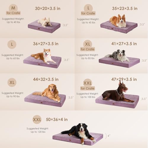 Image of EHEYCIGA Orthopedic Dog Bed Extra Large with Removable Washable Cover, 44IN