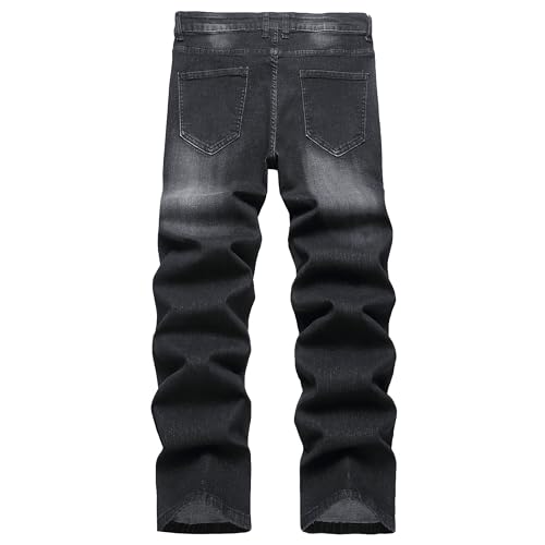 RANMCC Men's Baggy Jeans Loose Straight Fit Y2K Stretch Hip Hop Denim Casual Pants Jeans (Size 30-46)2