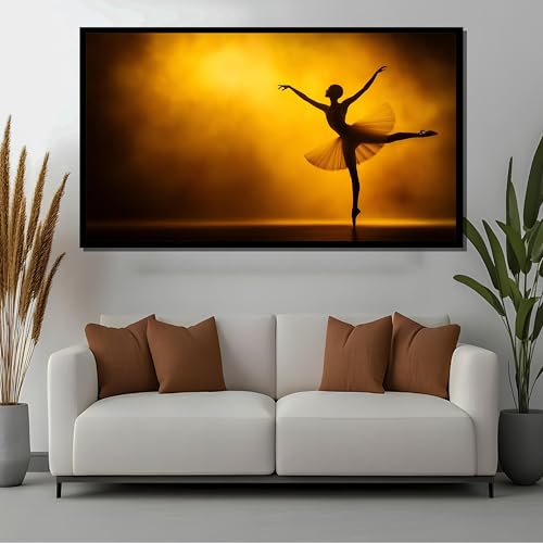 Décoration de studio moderne avec tableau ballerine dorée