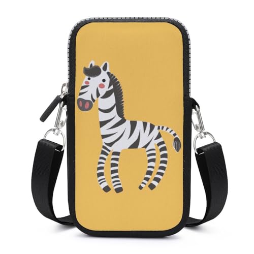 Pochette portefeuille téléphone avec sac bandoulière cheval dessin animé pour femme et homme