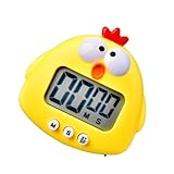 EXAOMBLE Timer Cartone Animato Giallo a Forma di Pulcino da Cucina Elettronico in Plastica Allarme per Cottura e Decorazione per e Casa
