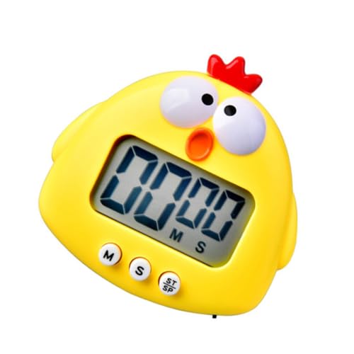 Hohopeti Temporizador Electrónico de Cocina con Diseño de Pollito Amarillo Alarma Clara Pantalla LCD y Función de Regresiva para Recordatorio de y Horneado Doméstico